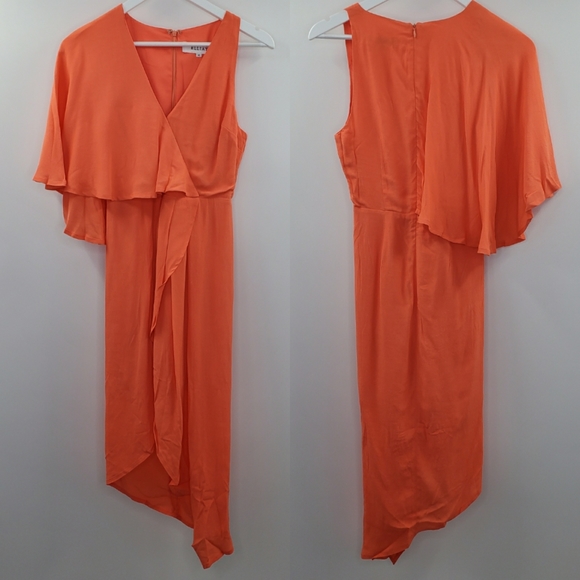 Revolve Elliatt Glow Dress Blood Orange Asymmetric - Picture 2 of 7